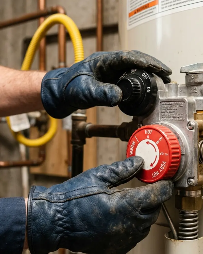 Close-up of Water Heater Maintenance & Flush work by Water Heater Jockey in Greenwich